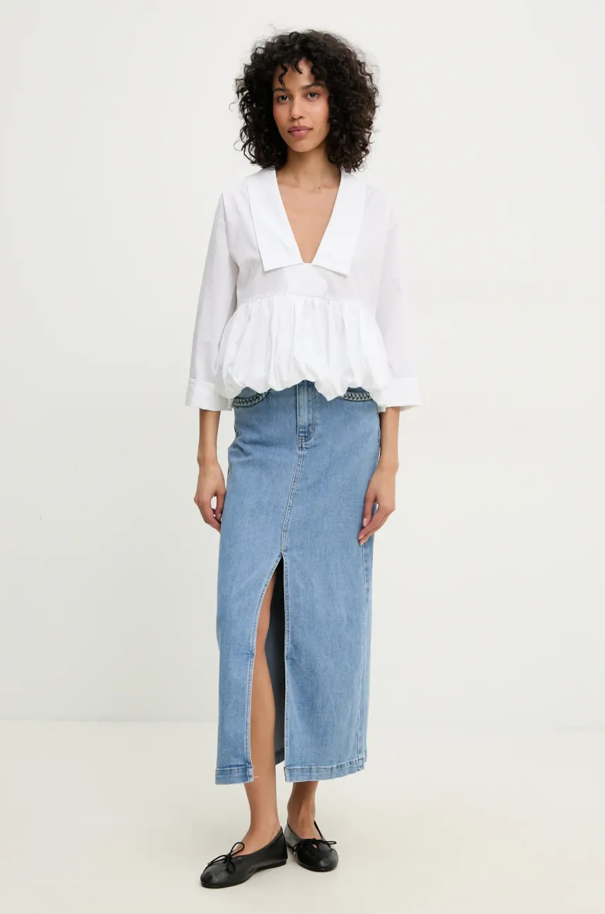 Блузка Answear.LAB женская цвет белый однотонная Блузка Answear.LAB женская цвет белый однотонная