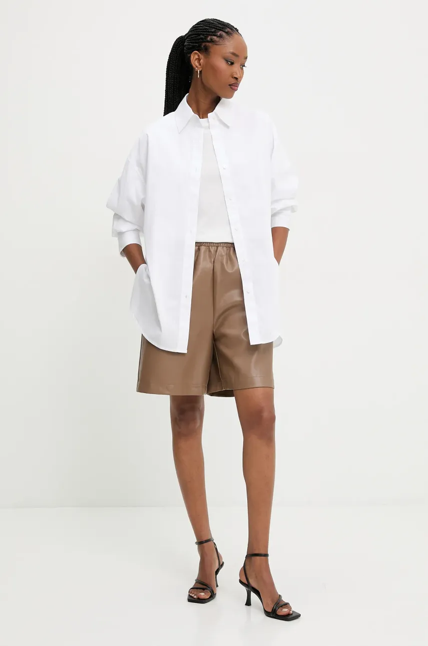 Хлопковая рубашка Answear Lab женская цвет белый relaxed классический воротник Хлопковая рубашка Answear Lab женская цвет белый relaxed классический воротник