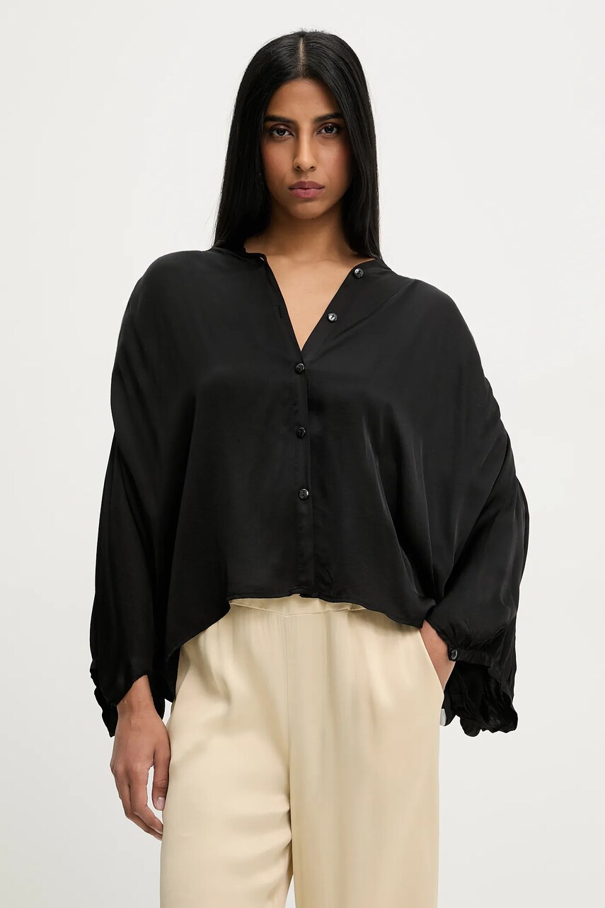 Answear Lab camasa femei, culoarea negru, relaxed