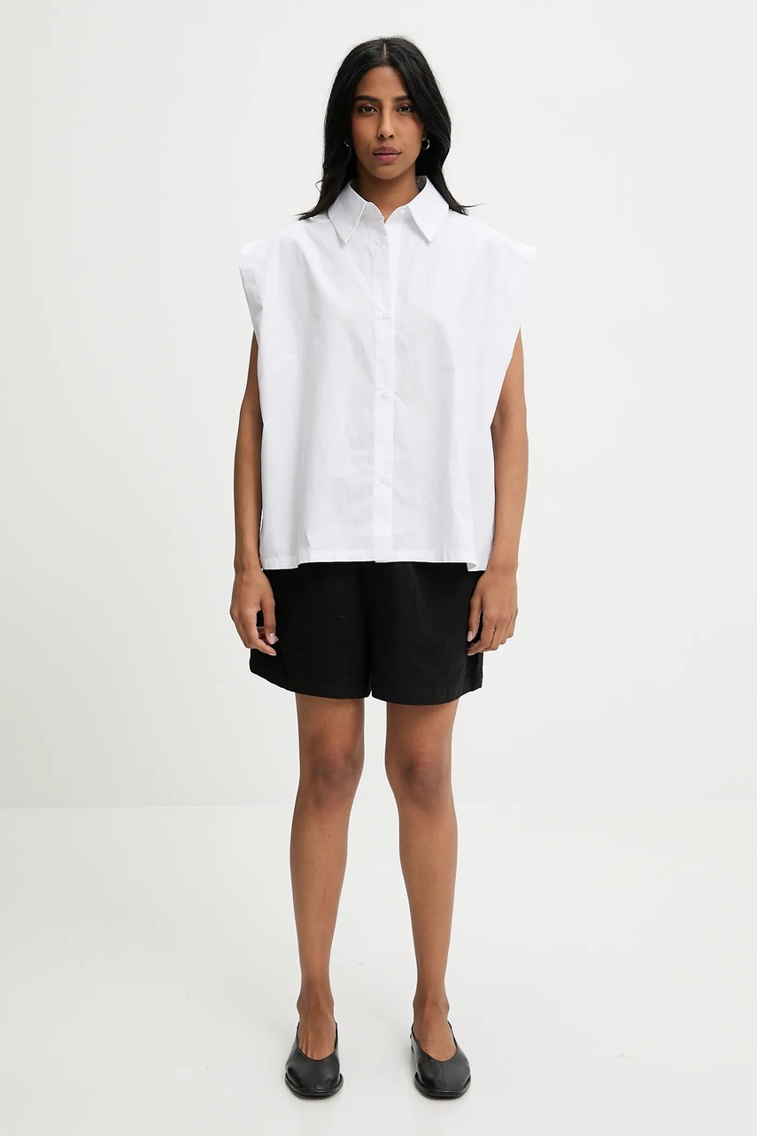 Хлопковая рубашка Answear.LAB цвет белый relaxed классический воротник