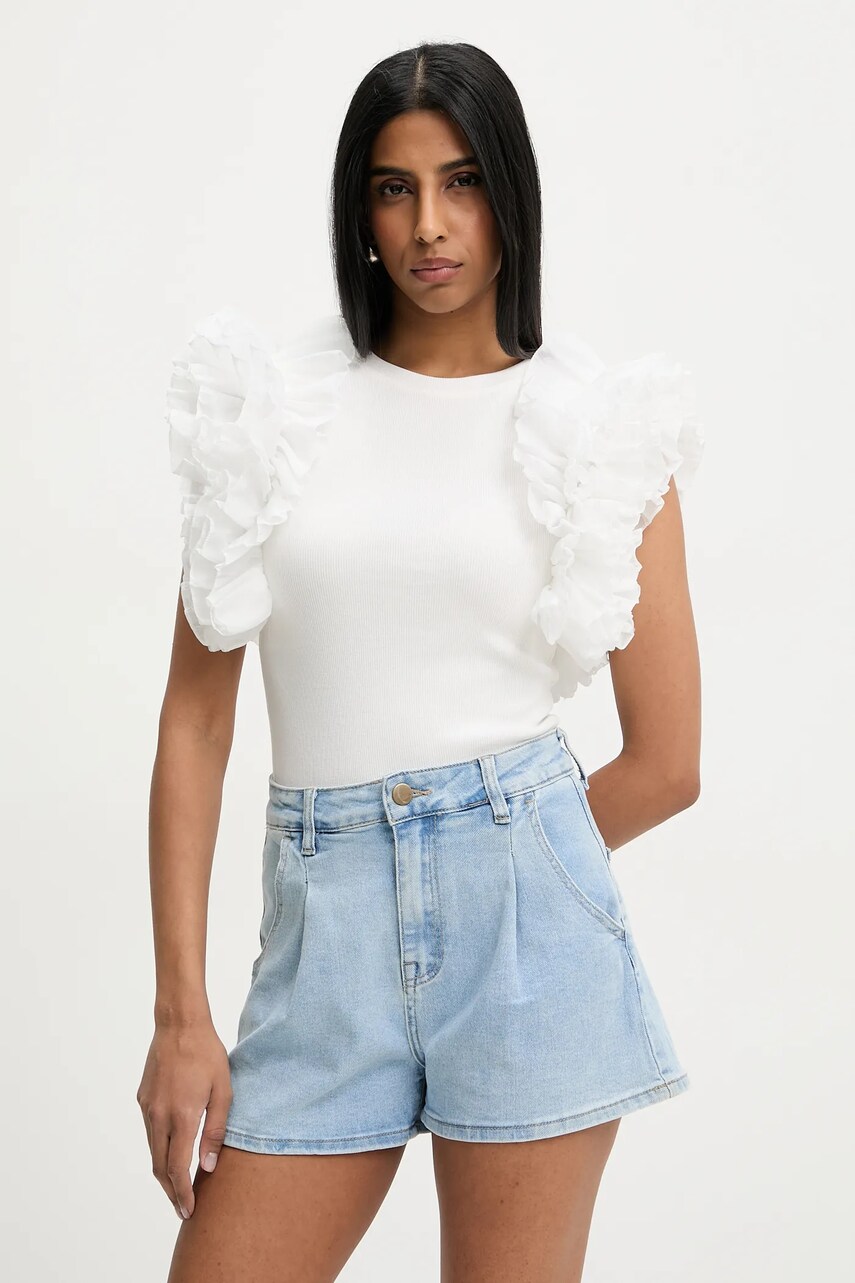 Answear Lab bluza culoarea alb, neted