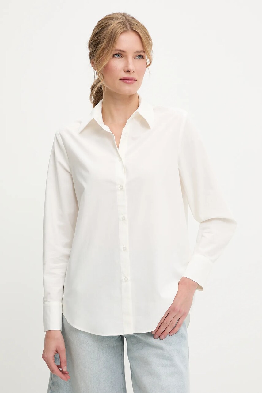 Answear Lab cămașă culoarea alb, cu guler clasic, relaxed