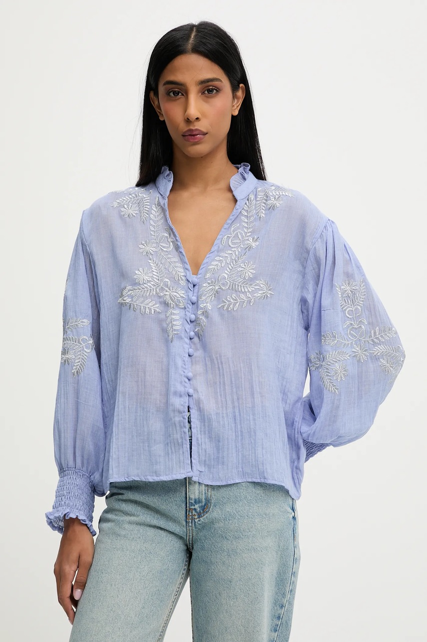 Answear Lab cămașă din bumbac cu guler stand-up, relaxed