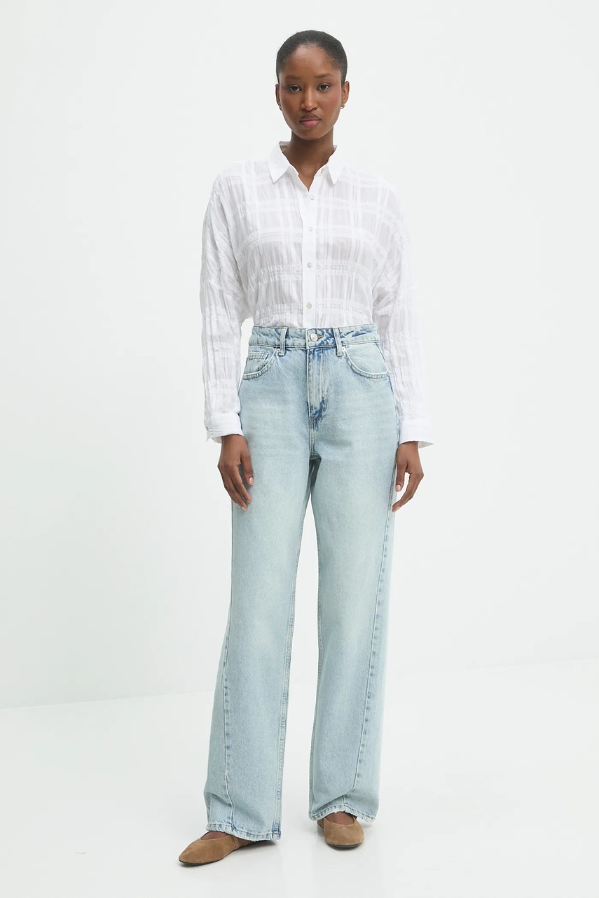 Хлопковая рубашка Answear.LAB цвет белый relaxed классический воротник