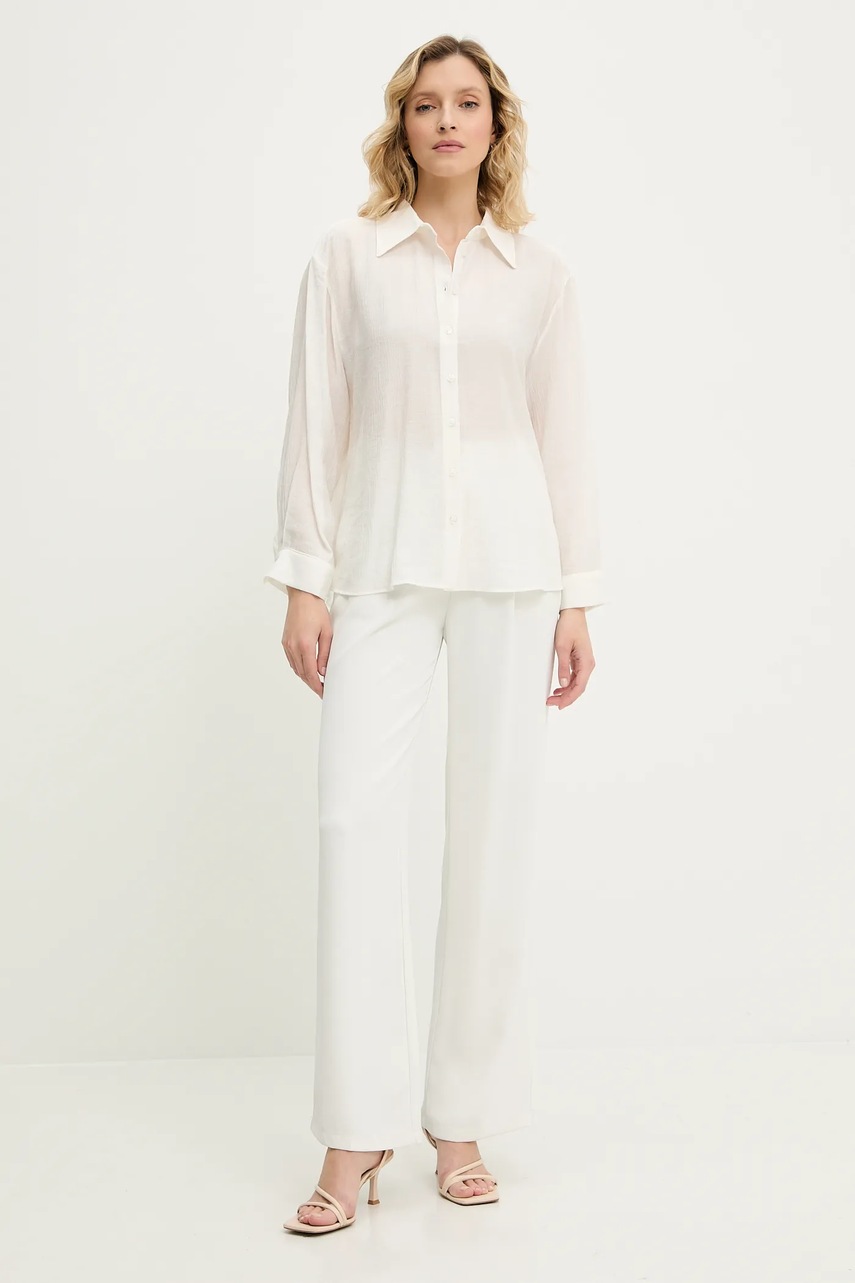 Рубашка Answear.LAB цвет белый relaxed классический воротник Рубашка Answear.LAB цвет белый relaxed классический воротник