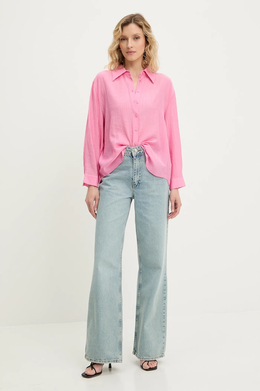 Рубашка Answear.LAB цвет розовый relaxed классический воротник Рубашка Answear.LAB цвет розовый relaxed классический воротник