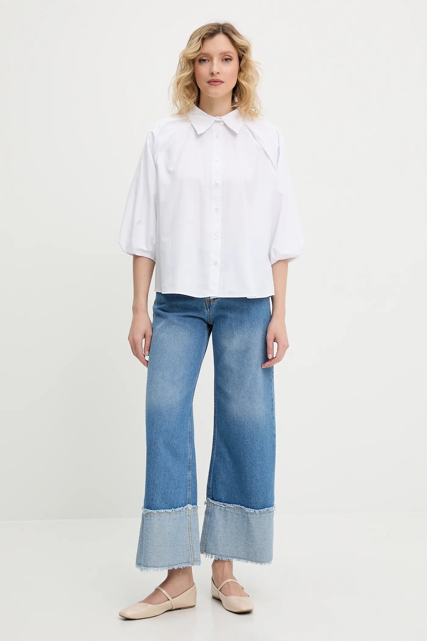 Рубашка Answear.LAB цвет белый relaxed классический воротник