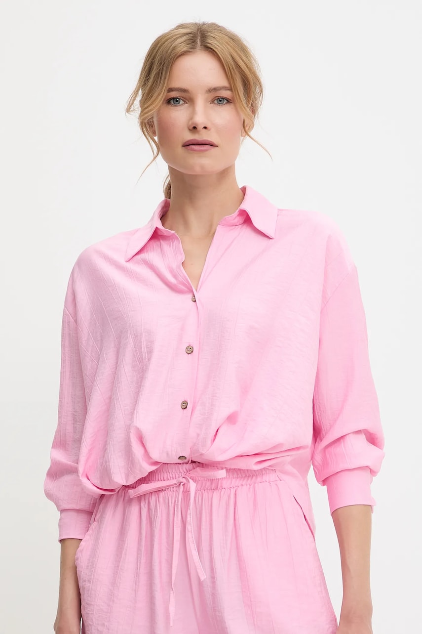 Answear Lab cămașă și pantaloni scurți culoarea roz