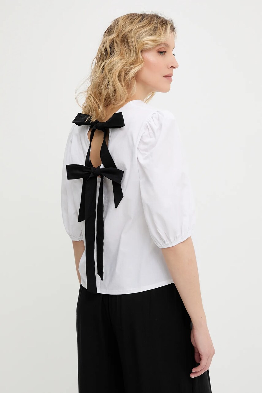 Answear Lab bluza culoarea alb, neted