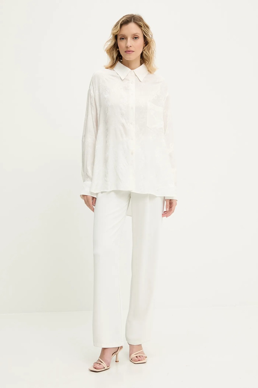 Рубашка Answear.LAB цвет белый relaxed классический воротник Рубашка Answear.LAB цвет белый relaxed классический воротник