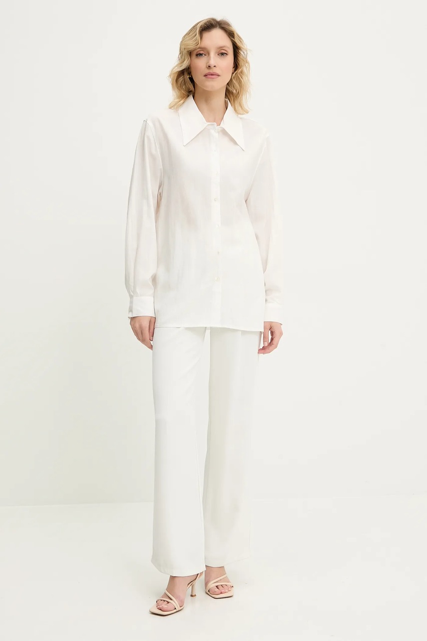 Рубашка Answear.LAB цвет белый relaxed классический воротник Рубашка Answear.LAB цвет белый relaxed классический воротник