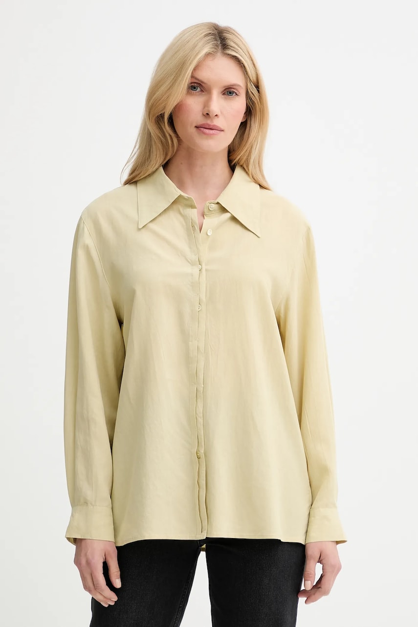 Answear Lab camasa culoarea verde, cu guler clasic, relaxed