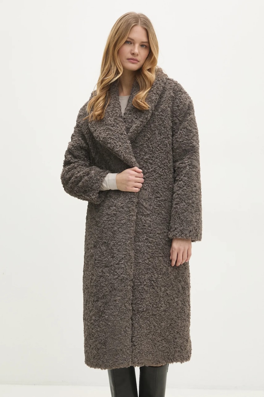 Answear Lab palton femei, culoarea gri, de tranzitie Answear Lab palton femei, culoarea gri, de tranzitie