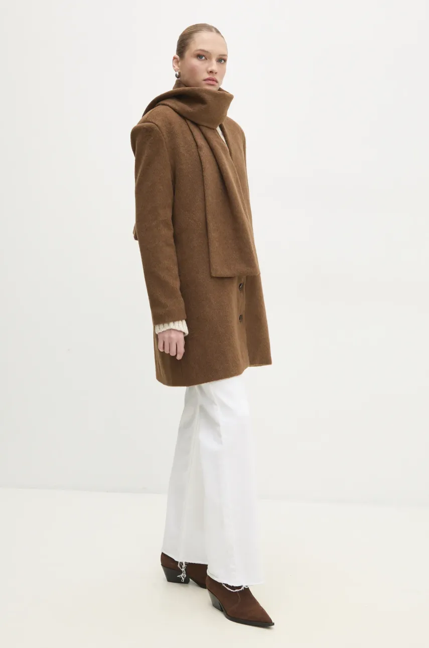 Пальто Answear.LAB женский цвет коричневый переходной oversize Пальто Answear.LAB женский цвет коричневый переходной oversize