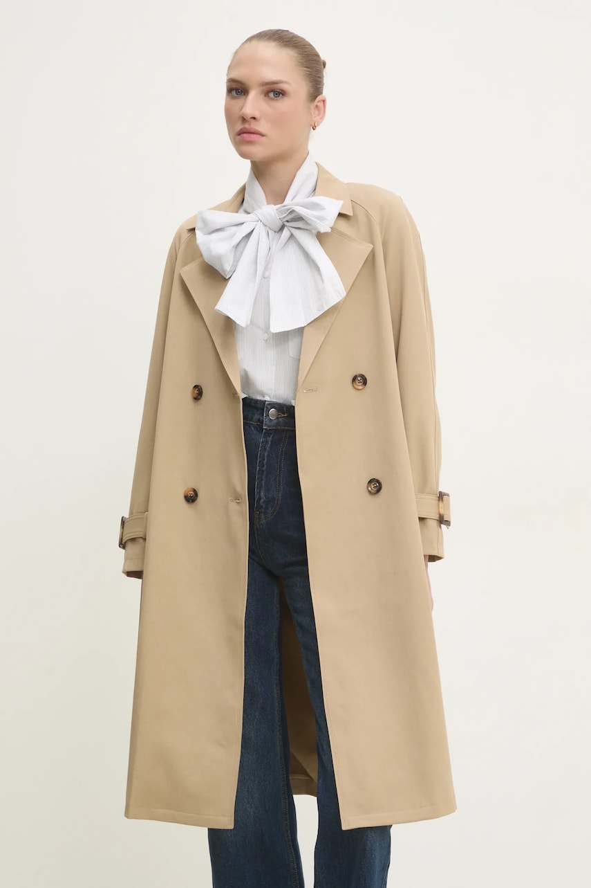 Answear Lab trenci femei, culoarea maro, de tranzitie, oversize Answear Lab trenci femei, culoarea maro, de tranzitie, oversize