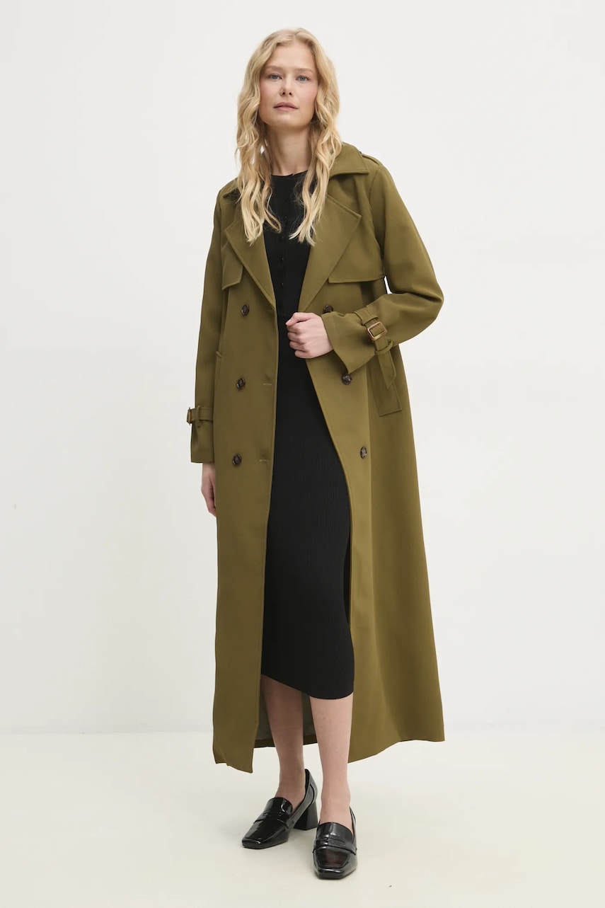 Answear Lab trenci femei, culoarea verde, de tranzitie Answear Lab trenci femei, culoarea verde, de tranzitie
