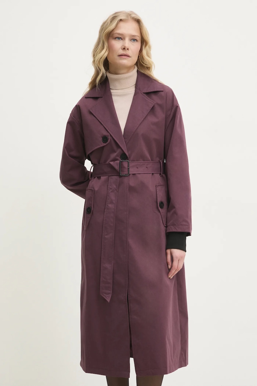 Answear Lab trenci femei, culoarea bordo, de tranzitie