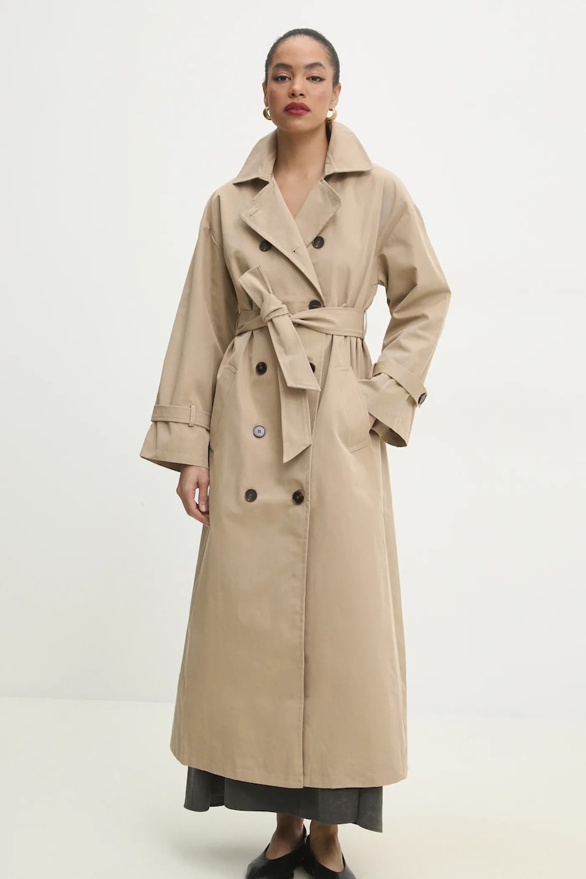 Answear Lab trenci femei, culoarea bej, de tranzitie, oversize Answear Lab trenci femei, culoarea bej, de tranzitie, oversize