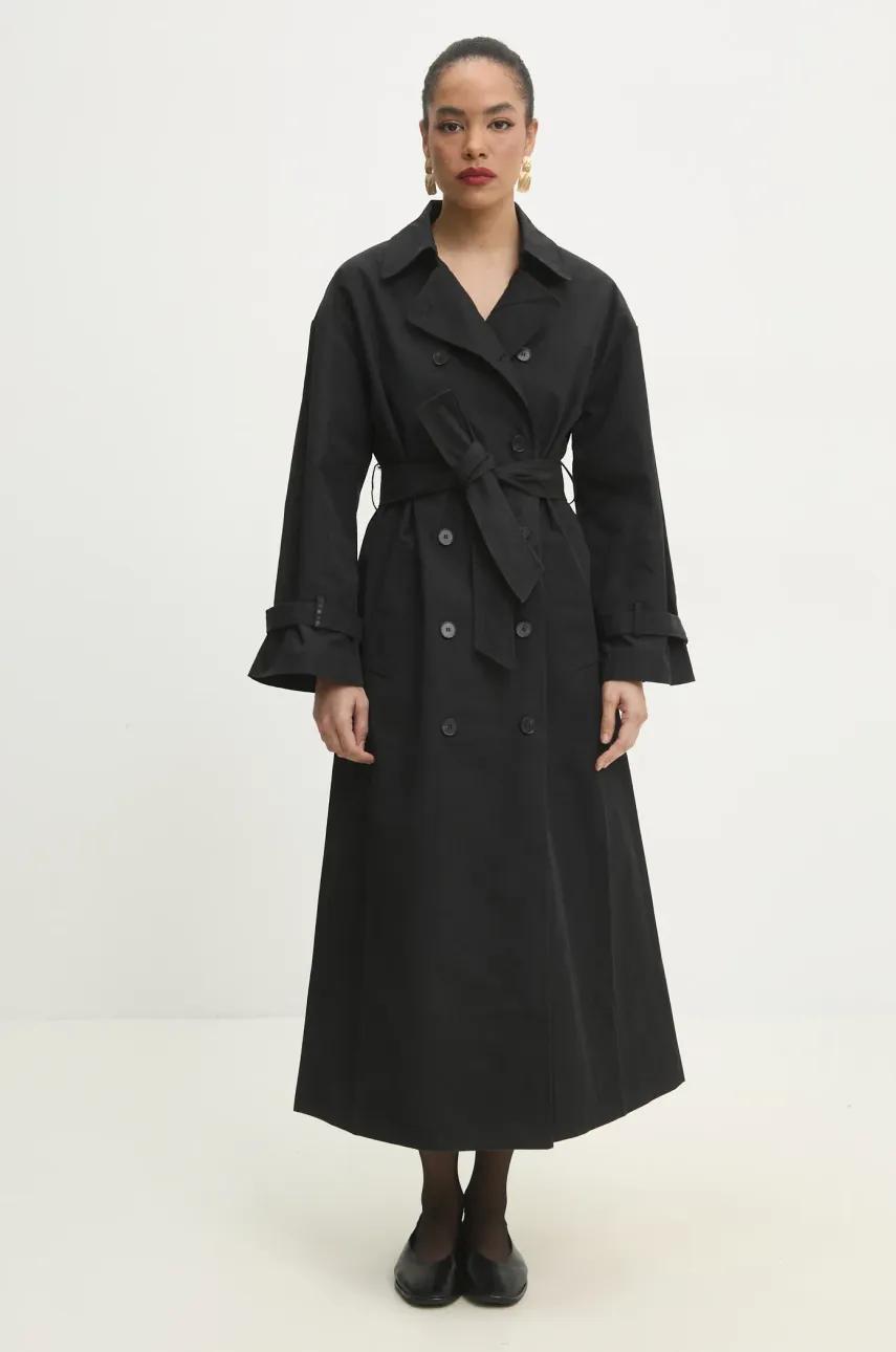 Тренч Answear Lab женский цвет чёрный переходной oversize Тренч Answear Lab женский цвет чёрный переходной oversize