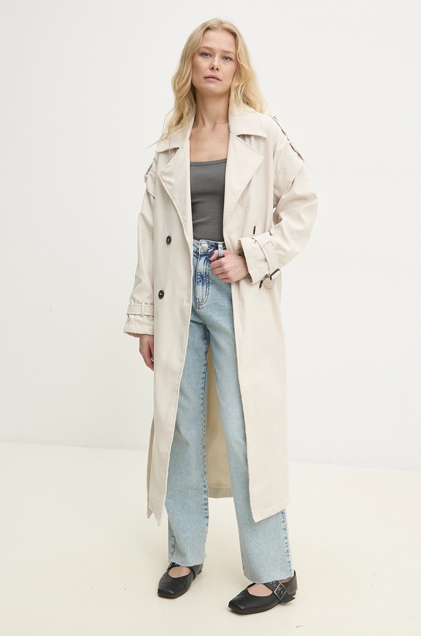 Answear Lab trenci femei, culoarea bej, de tranzitie Answear Lab trenci femei, culoarea bej, de tranzitie