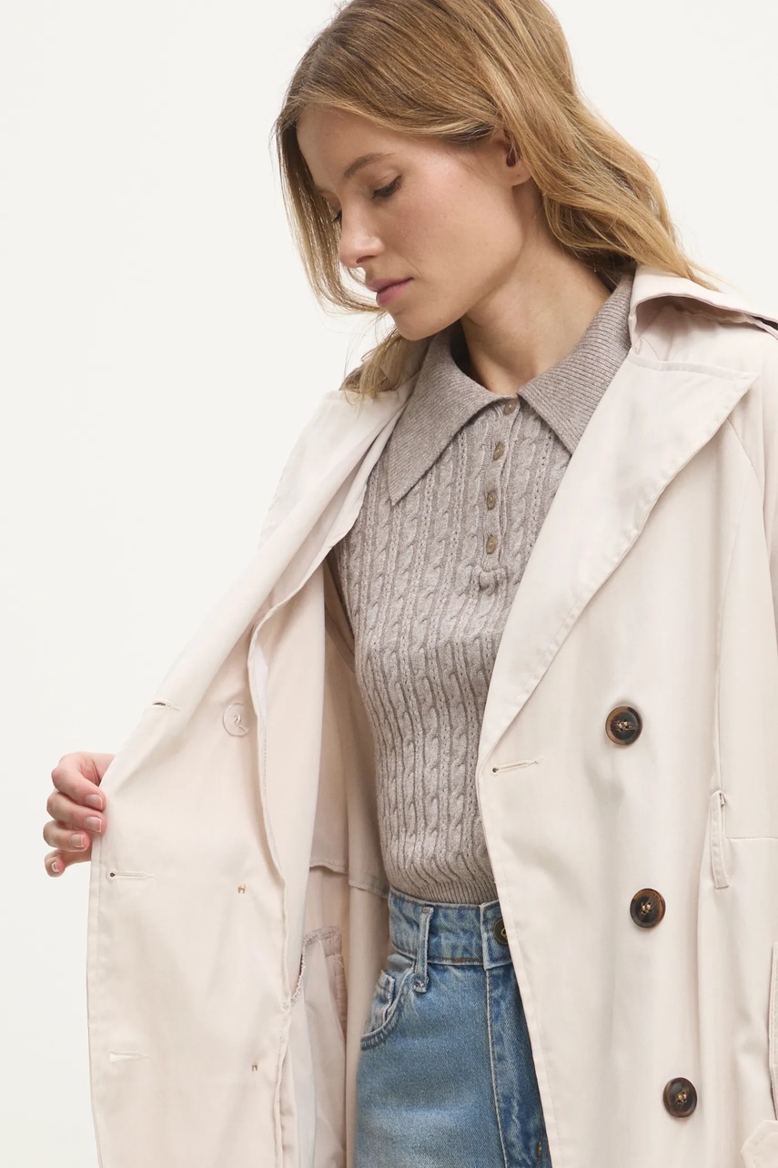 Καμπαρντίνα Answear.LAB χρώμα: μπεζ φωτογραφία