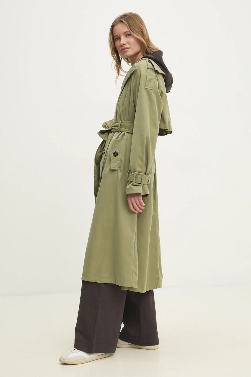 Answear Lab trenci femei, culoarea verde, de tranzitie Answear Lab trenci femei, culoarea verde, de tranzitie