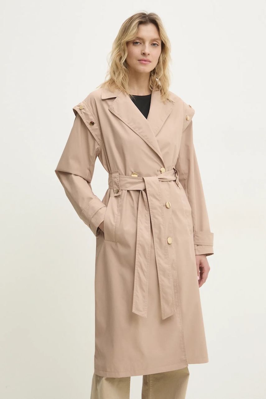 Answear Lab trenci femei, culoarea bej, de tranzitie, oversize Answear Lab trenci femei, culoarea bej, de tranzitie, oversize