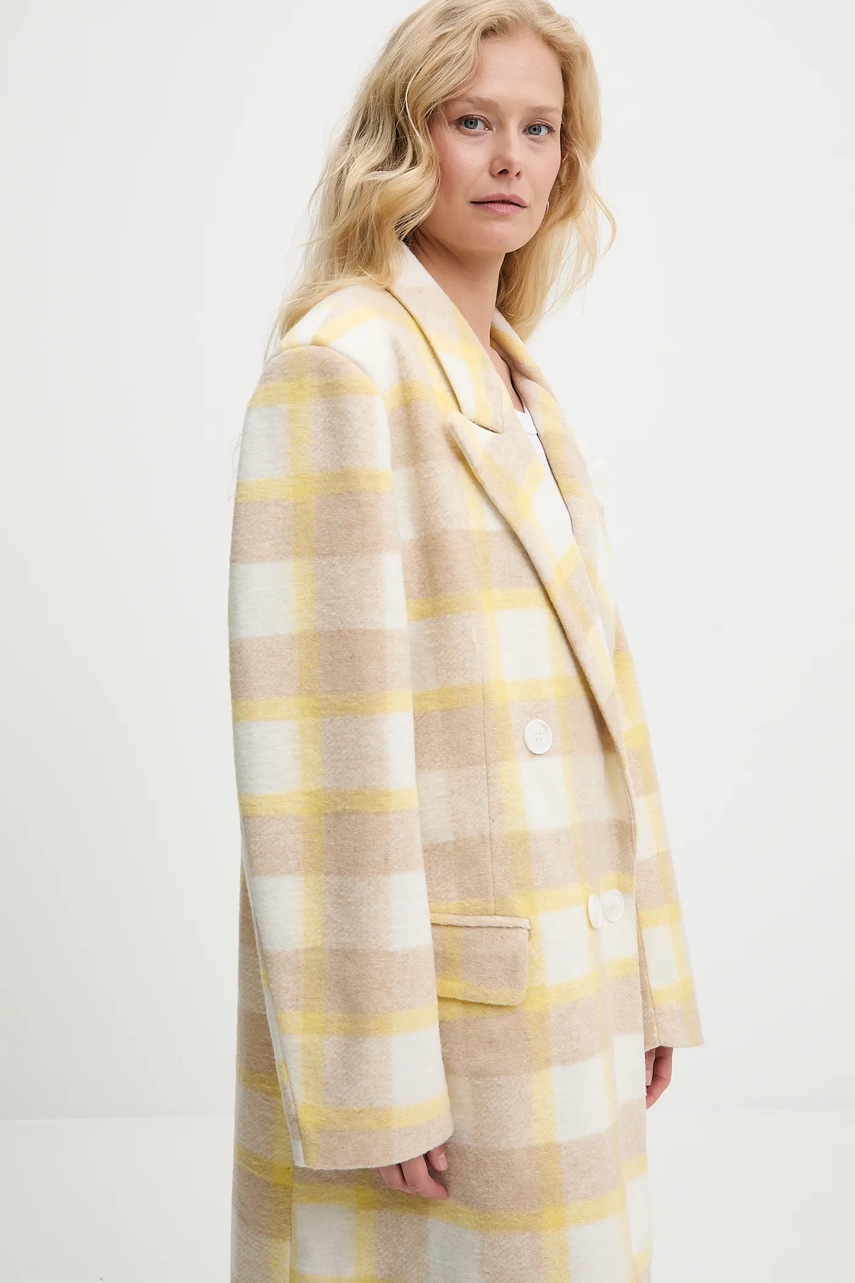 Μάλλινο παλτό Answear.LAB γυναικεία, χρώμα: κίτρινο φωτογραφία