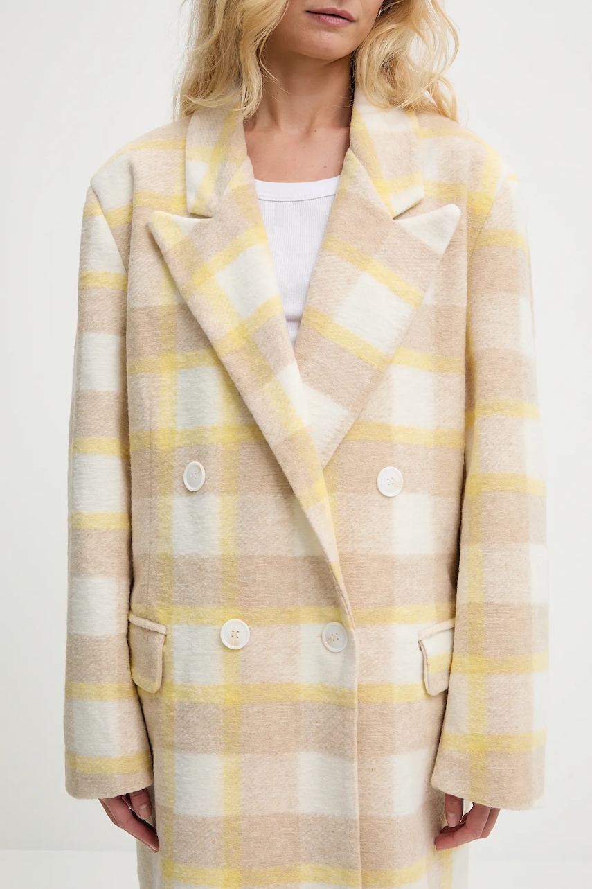 Μάλλινο παλτό Answear.LAB γυναικεία, χρώμα: κίτρινο φωτογραφία