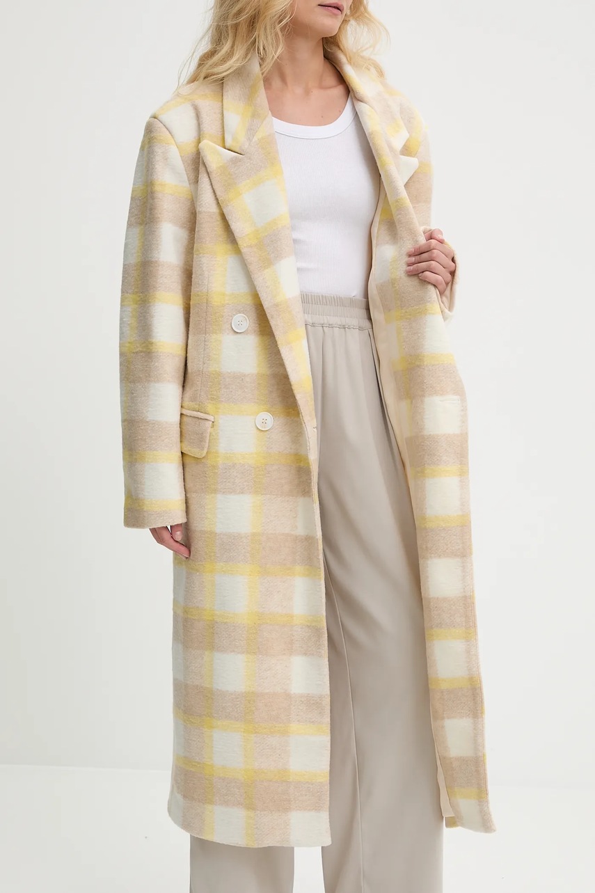 Μάλλινο παλτό Answear.LAB γυναικεία, χρώμα: κίτρινο φωτογραφία