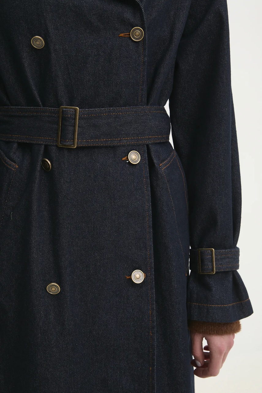 Τζιν παλτό Answear.LAB γυναικεία, χρώμα: ναυτικό μπλε φωτογραφία