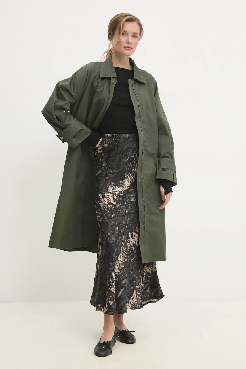 Пальто Answear.LAB женский цвет зелёный переходной oversize Пальто Answear.LAB женский цвет зелёный переходной oversize