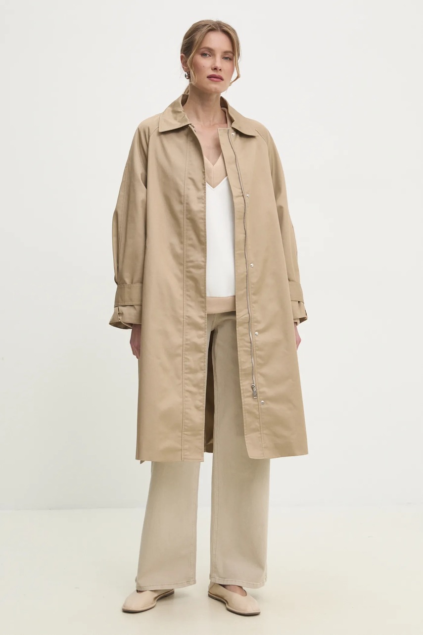 Пальто Answear.LAB женский цвет бежевый переходной oversize Пальто Answear.LAB женский цвет бежевый переходной oversize