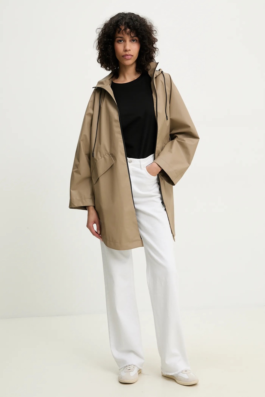 Пальто Answear.LAB женский цвет бежевый переходной oversize Пальто Answear.LAB женский цвет бежевый переходной oversize