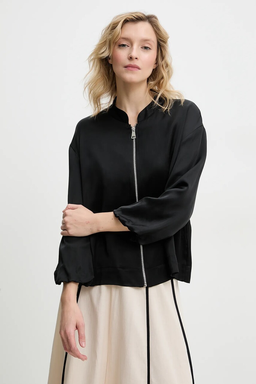 Answear Lab geaca femei, culoarea negru, de tranzitie