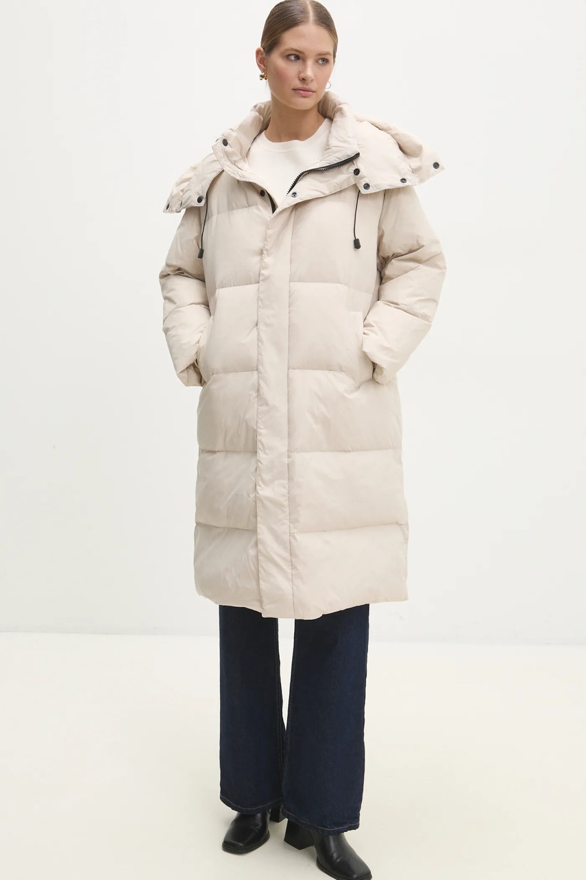 Answear Lab geaca de puf femei, culoarea bej, de iarna