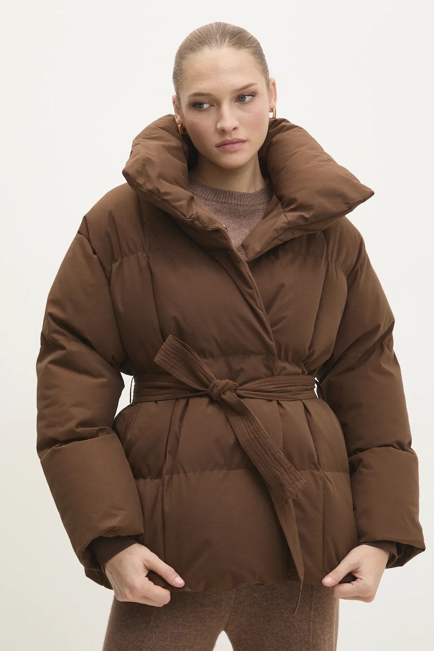 Answear Lab geaca femei, culoarea maro, de iarna Answear Lab geaca femei, culoarea maro, de iarna