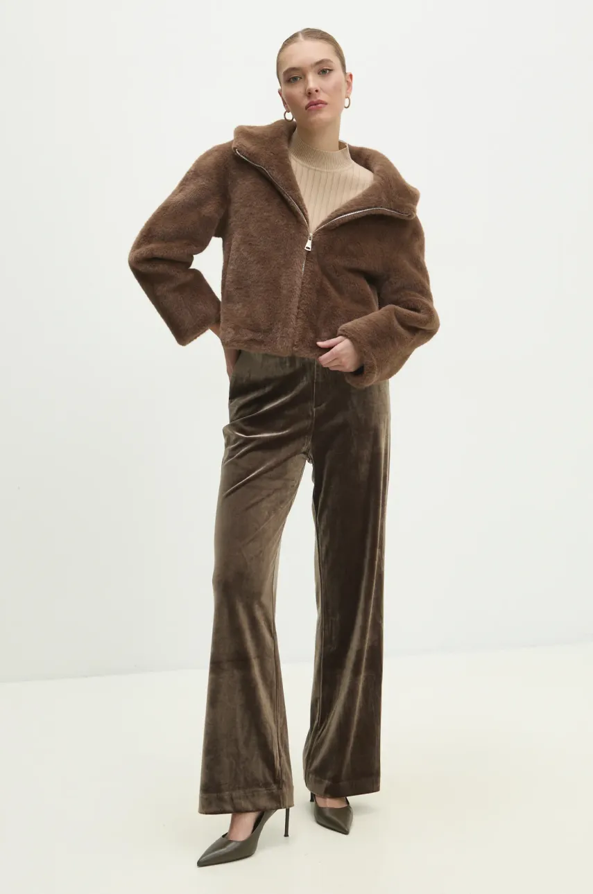 Куртка Answear Lab женская цвет коричневый переходная oversize Куртка Answear Lab женская цвет коричневый переходная oversize