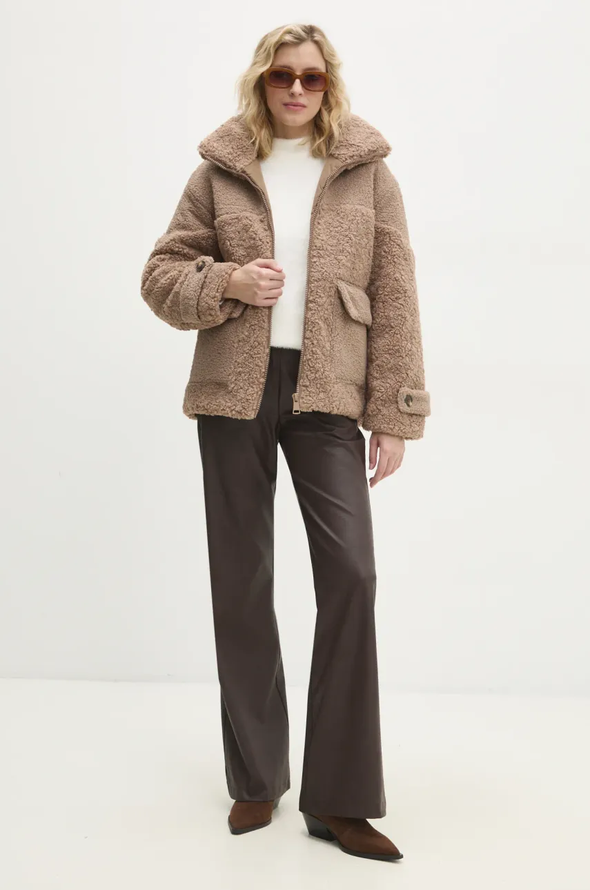 Куртка Answear.LAB женская цвет бежевый переходная oversize Куртка Answear.LAB женская цвет бежевый переходная oversize