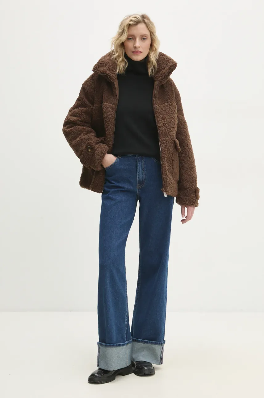 Куртка Answear Lab женская цвет коричневый переходная oversize Куртка Answear Lab женская цвет коричневый переходная oversize