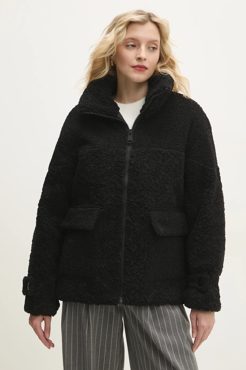 Answear Lab geaca femei, culoarea negru, de tranzitie, oversize