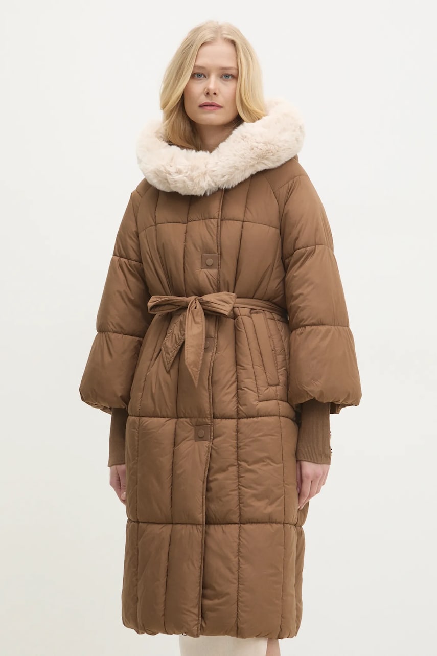 Answear Lab geaca femei, culoarea maro, de iarna Answear Lab geaca femei, culoarea maro, de iarna