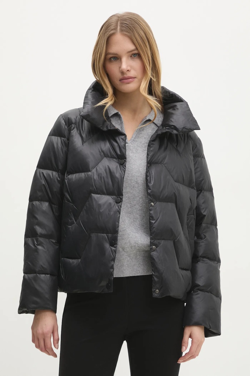 

Яке Answear Lab в черно зимен модел, Черен