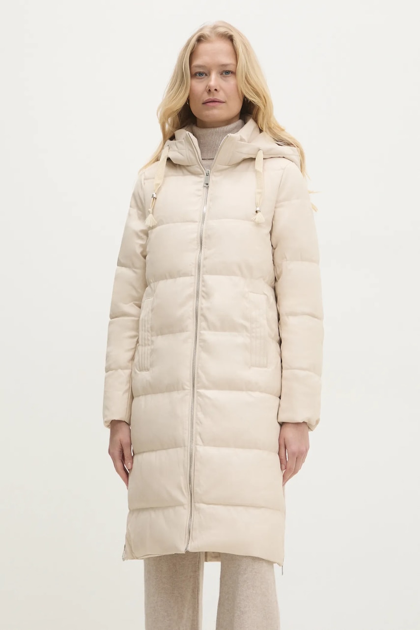 Answear Lab geaca femei, culoarea bej, de iarna