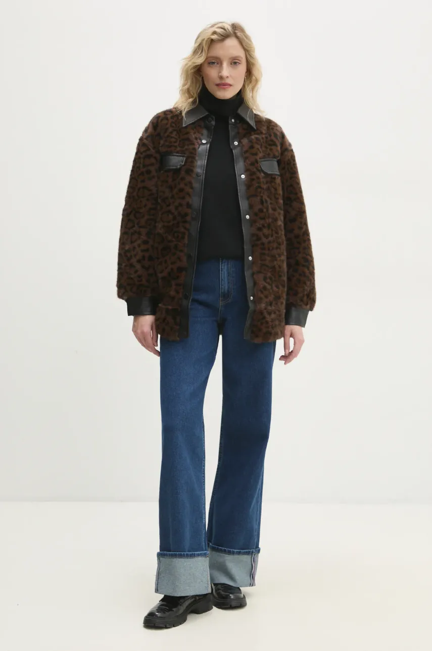 Куртка Answear.LAB женская цвет коричневый переходная oversize Куртка Answear.LAB женская цвет коричневый переходная oversize