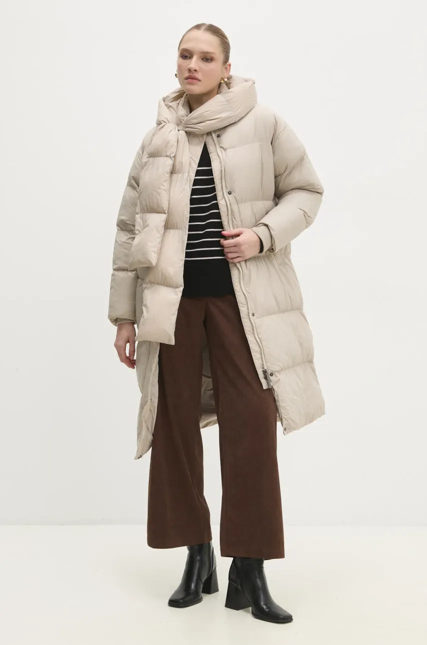 Куртка Answear.LAB женская цвет бежевый зимняя oversize Куртка Answear.LAB женская цвет бежевый зимняя oversize