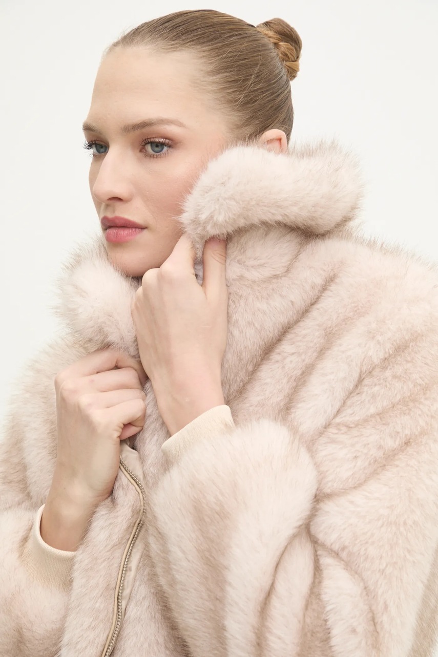 Μπουφάν Answear.LAB χρώμα: μπεζ φωτογραφία