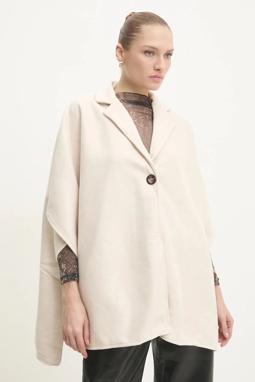 Answear Lab geaca femei, culoarea bej, de tranzitie, oversize