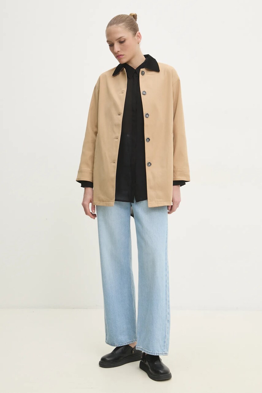 Куртка Answear Lab цвет бежевый переходная oversize Куртка Answear Lab цвет бежевый переходная oversize
