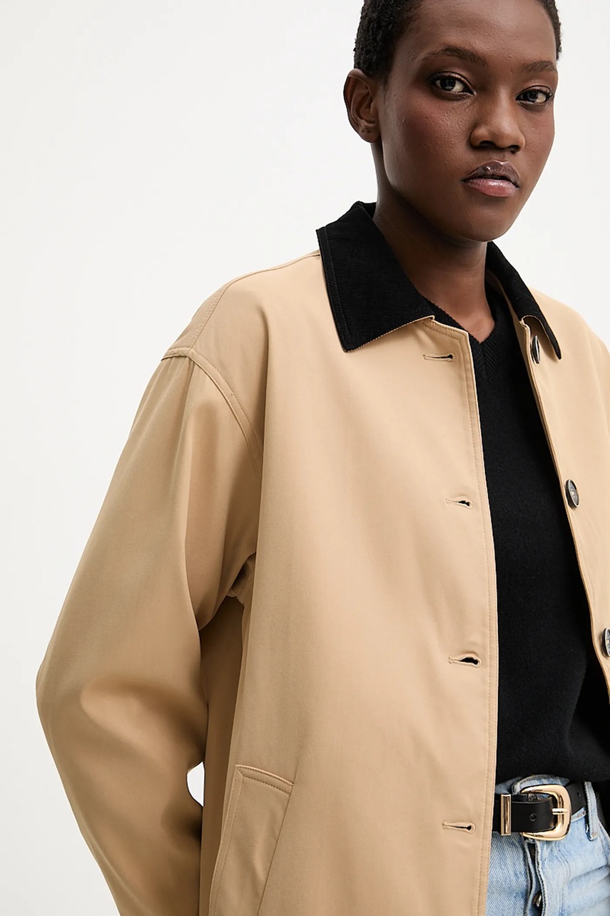 Μπουφάν Answear.LAB χρώμα: μπεζ φωτογραφία